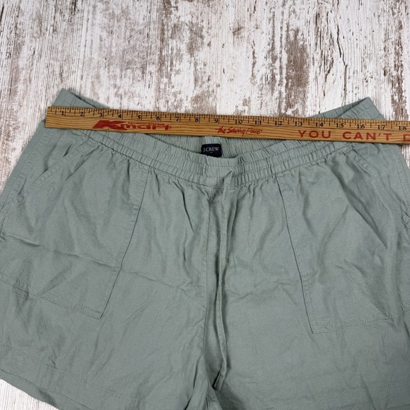 J.Crew Mint Green Linen Blend Shorts Sz L Lightweight Breathable - Picture 6 of 8